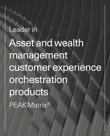 Leader in Everest's asset and wealth management customer experience orchestration PEAK Matrix® framework measurement graph