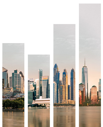 Looking beyond market size Cover image for Avaloq wealth insights 2026, showing abstract architectural skyscraper facades in blue and bronze tones with the report title and year displayed prominently.